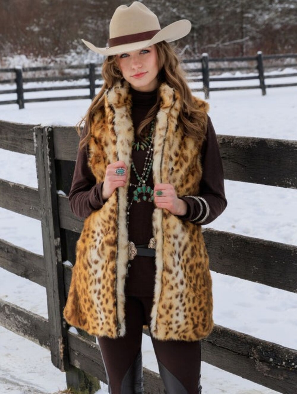 Tasha Polizzi Golden Leopard Mallory Vest NWOT Size Medium